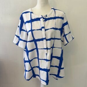 Adam Lippes for Target royal blue white tunic Size M